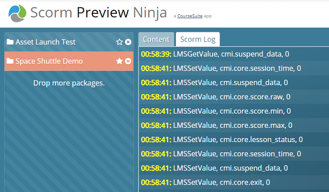 Preview Ninja SCORM Log