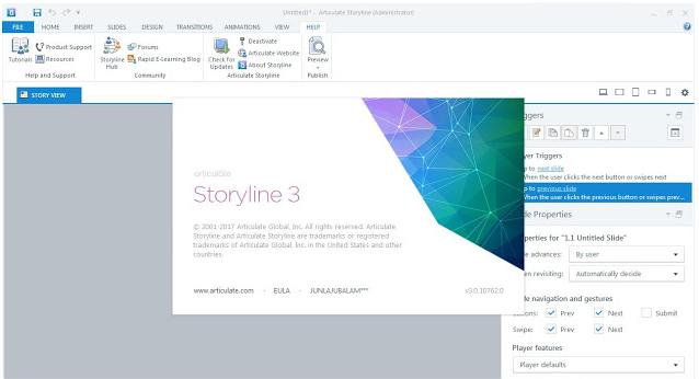 Articulate Storyline starting screen