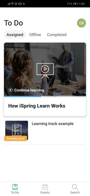 iSpring Learn mobile app