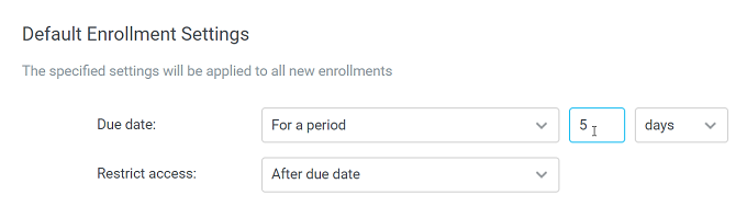 Default enrollment settings in iSpring Learn LMS