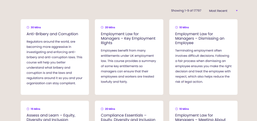 Litmos's ready-made course library