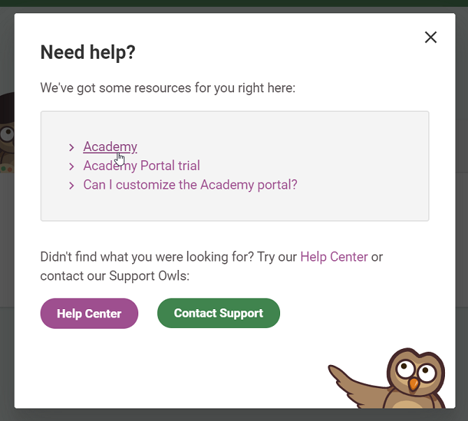 Help Center in EasyLMS