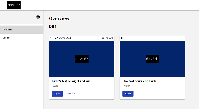 User interface in EasyLMS