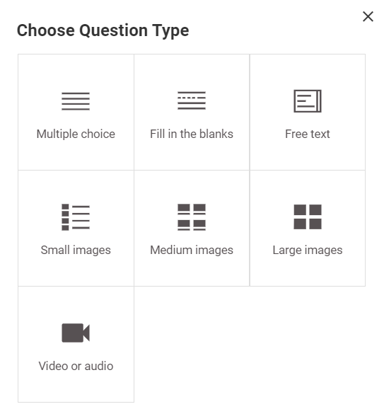 Choosing question type in EasyLMS