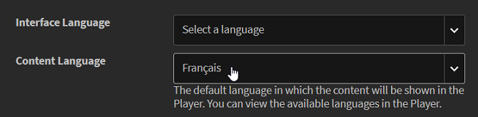 Choosing a language in Captivate Prime LMS