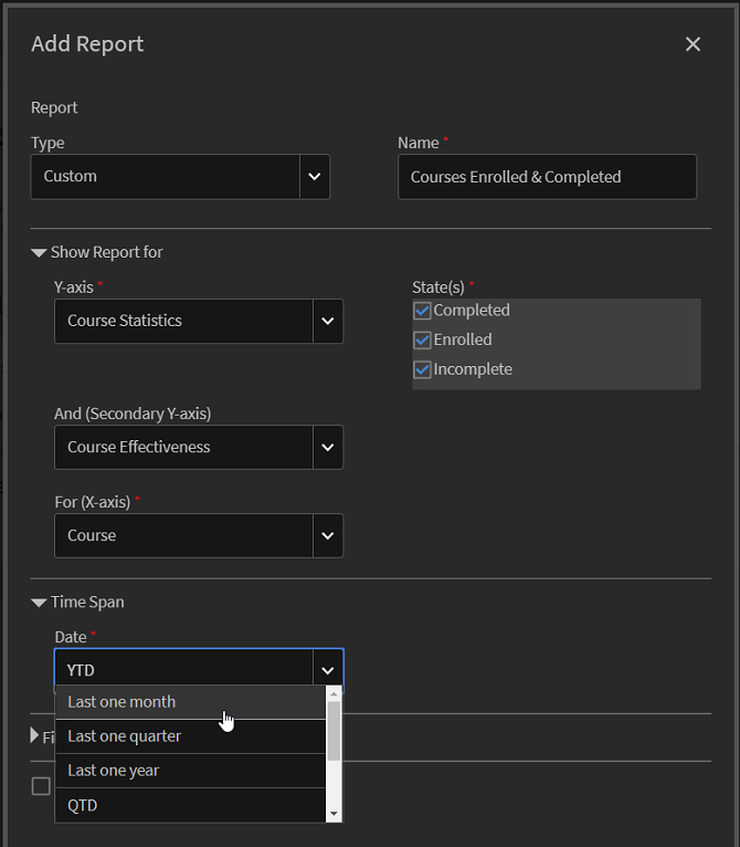 Adding a report in Captivate Primee LMS