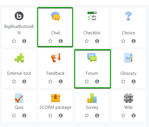 Chats and forums in Moodle