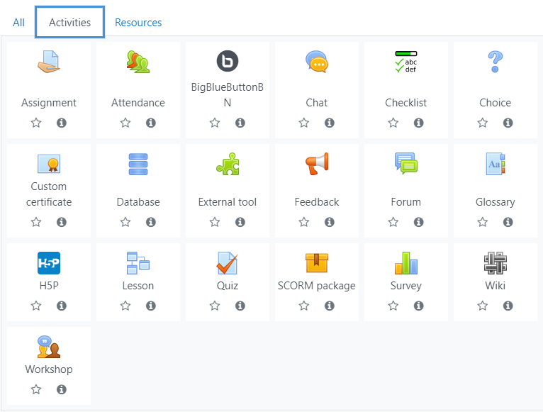 Moodle’s integrated tools