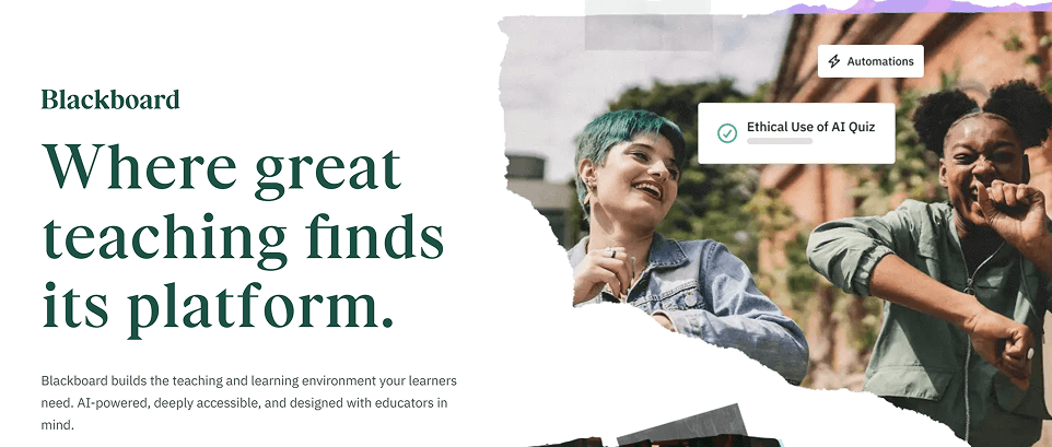 Blackboard website page