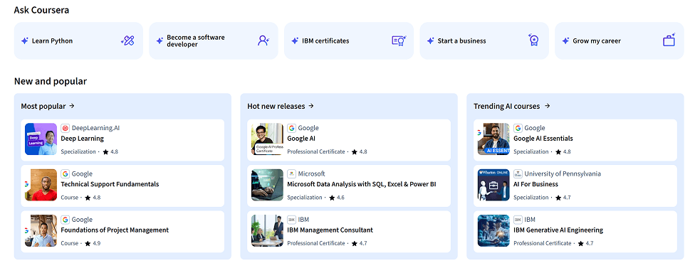 Coursera website page