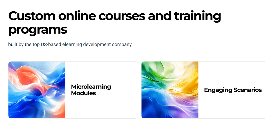 eLearning Company website page