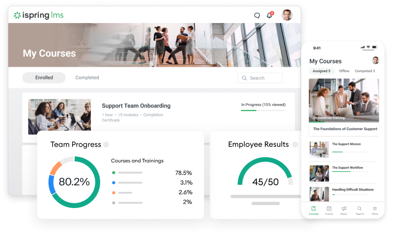 iSpring LMS employee training software