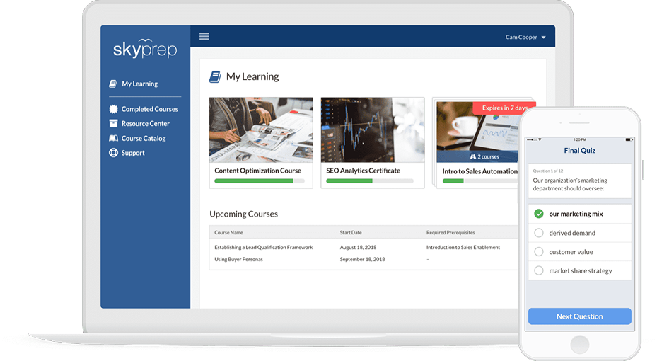 SkyPrep LMS interface
