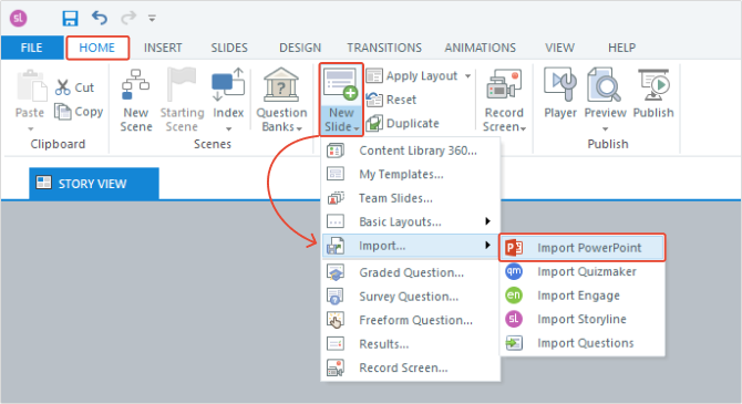 Importing powerpoint to scorm in Articulate Storyline