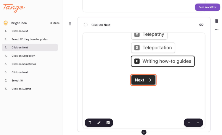 Tango SOP interface
