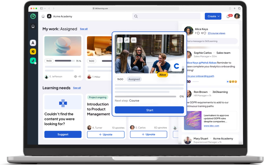 360Learning LMS interface