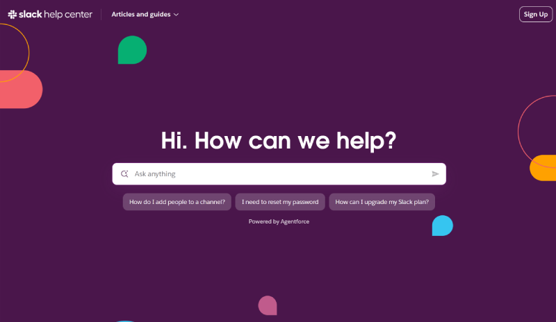 Slack's help center