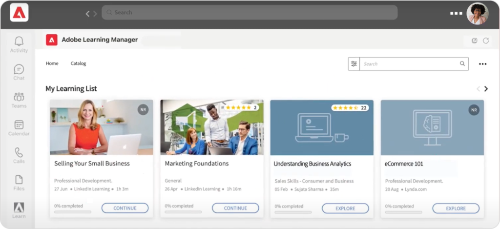 Adobe Learning Manager employee training software