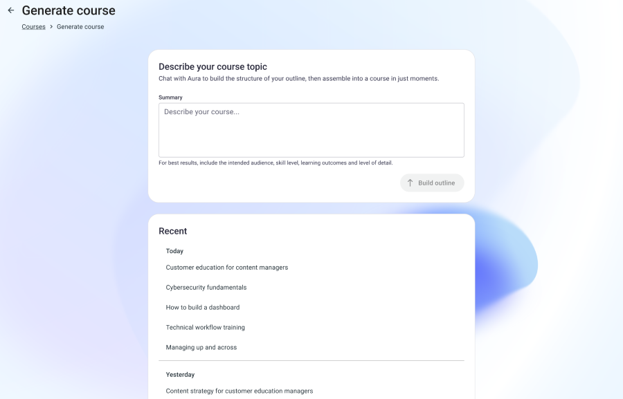 AI course creation by Absorb
