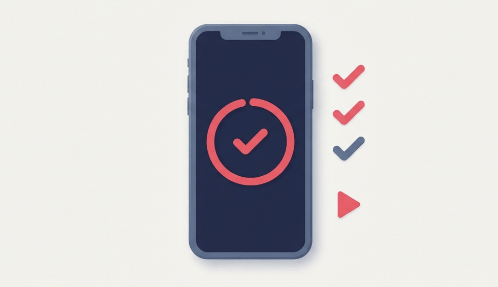 Trialling an LMS before you buy, a phone showing a completed course and a checklist