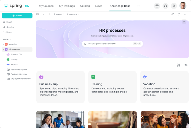 iSpring LMS for HR team
