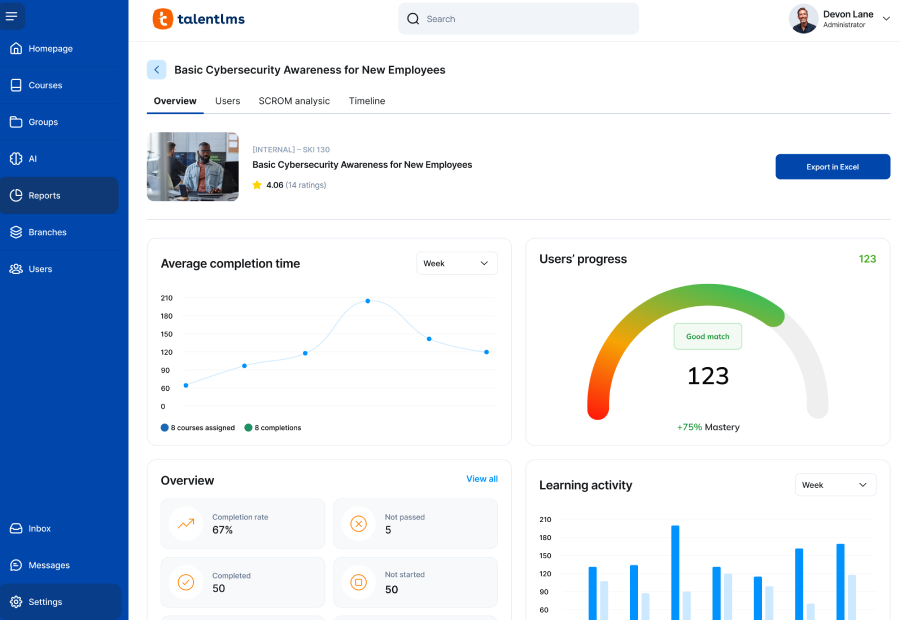 Talent learning management system
