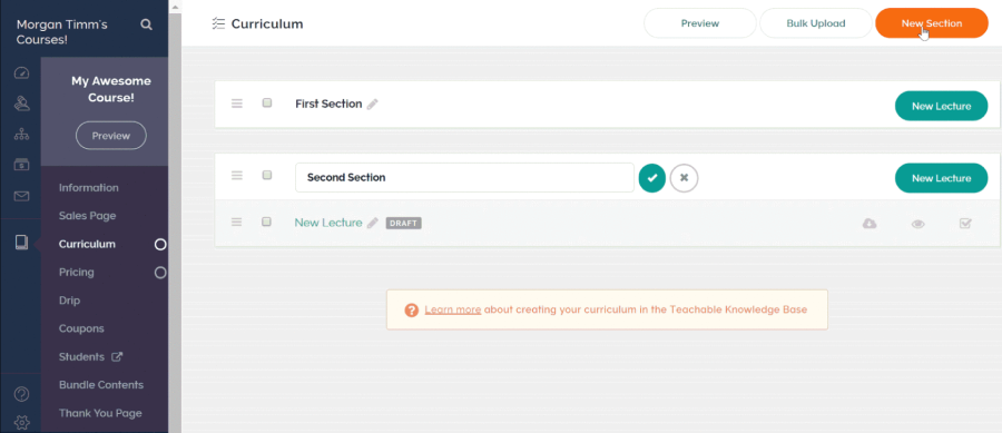 Teachable interface
