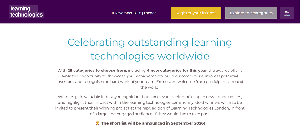 Learning Technologies Awards