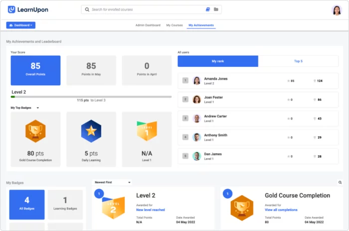 LearnUpon corporate training software