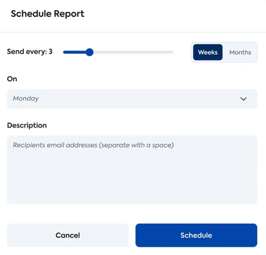 Scheduled reporting by Talent LMS